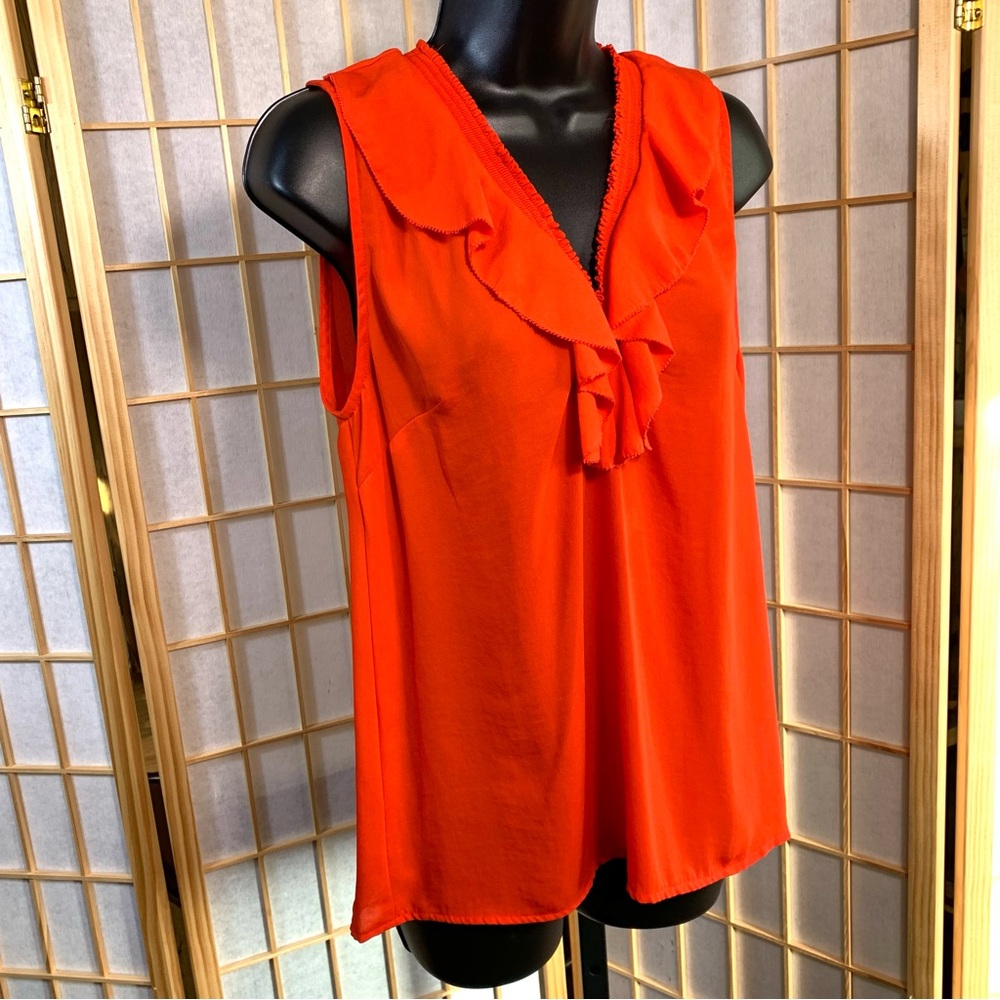 GAP “Killer Tomato” Sleeveless Ruffle Blouse